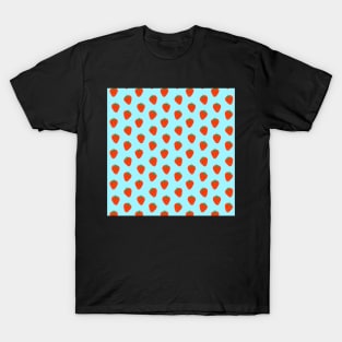 Strawberry pattern in blue background T-Shirt